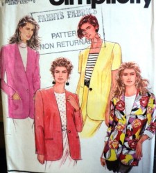 7719 NO COLLAR 1 BUTTON SS-LS POCKET JACKET PATTERN 12-16